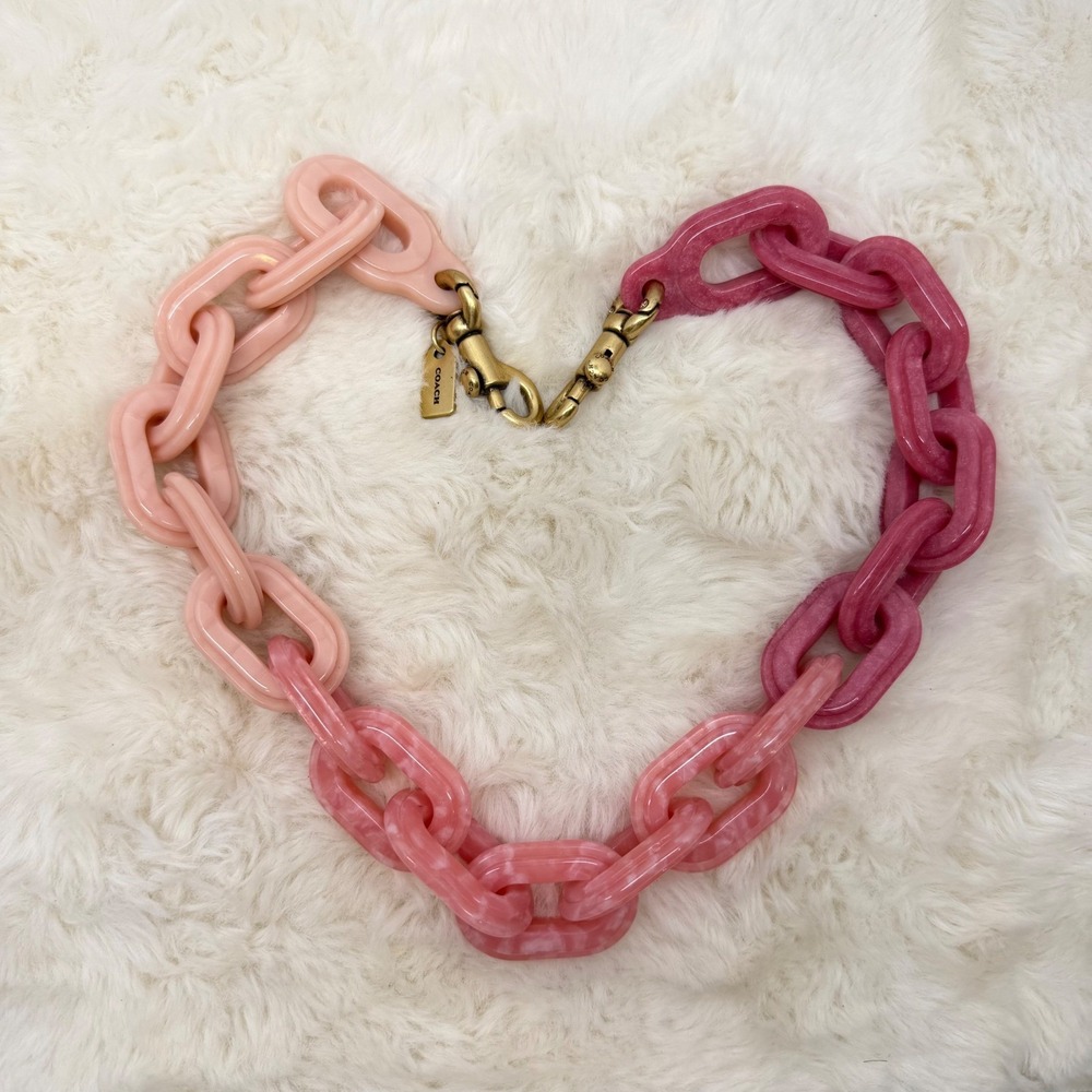 Coach Purse Chain Strap Resin Purse Charm Pink Multi CA836 Fits All Purses